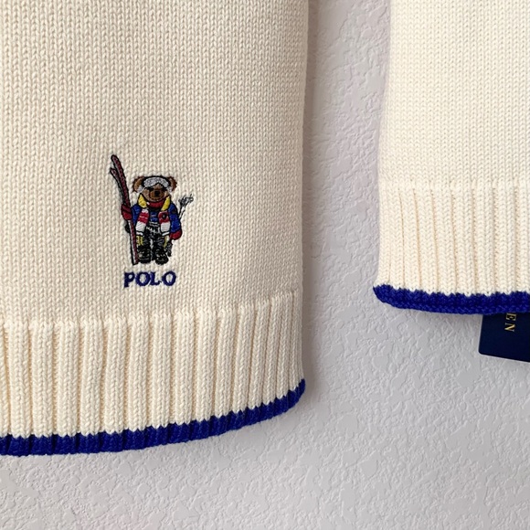 Hold Ralph Lauren polo bear embroidered scarf 100% cotton - Picture 4 of 14